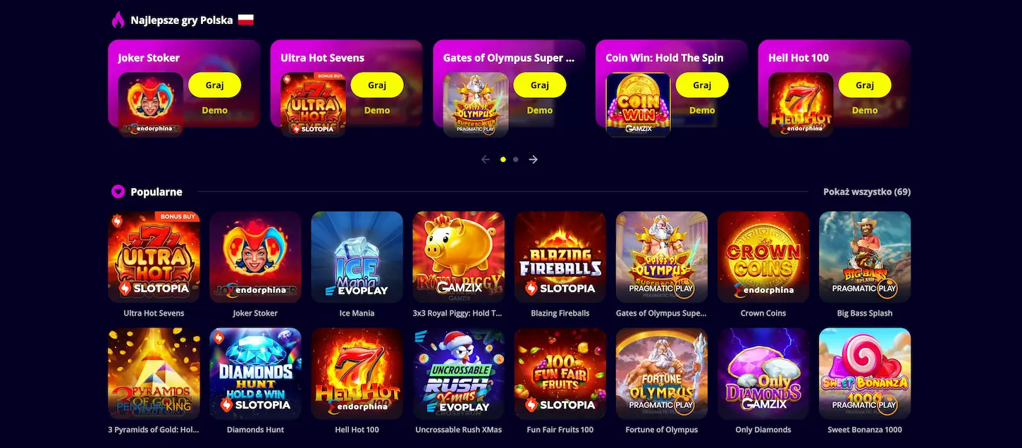 Slotoro Casino – najlepsze gry kasynowe online: sloty, ruletka i blackjack